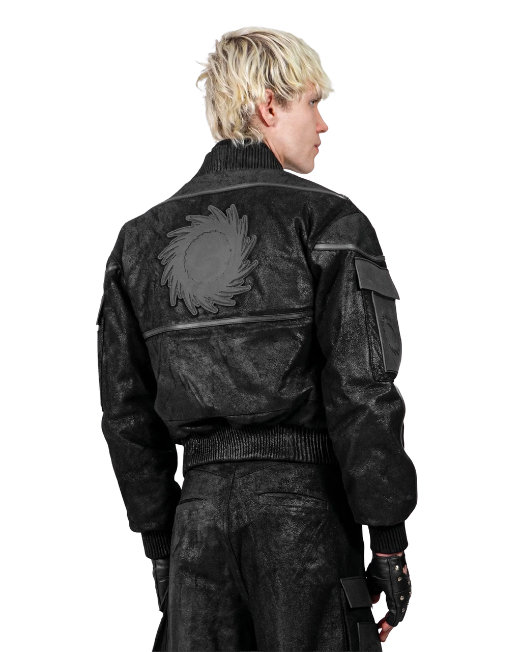 CRACKED LEATHER BOMBER