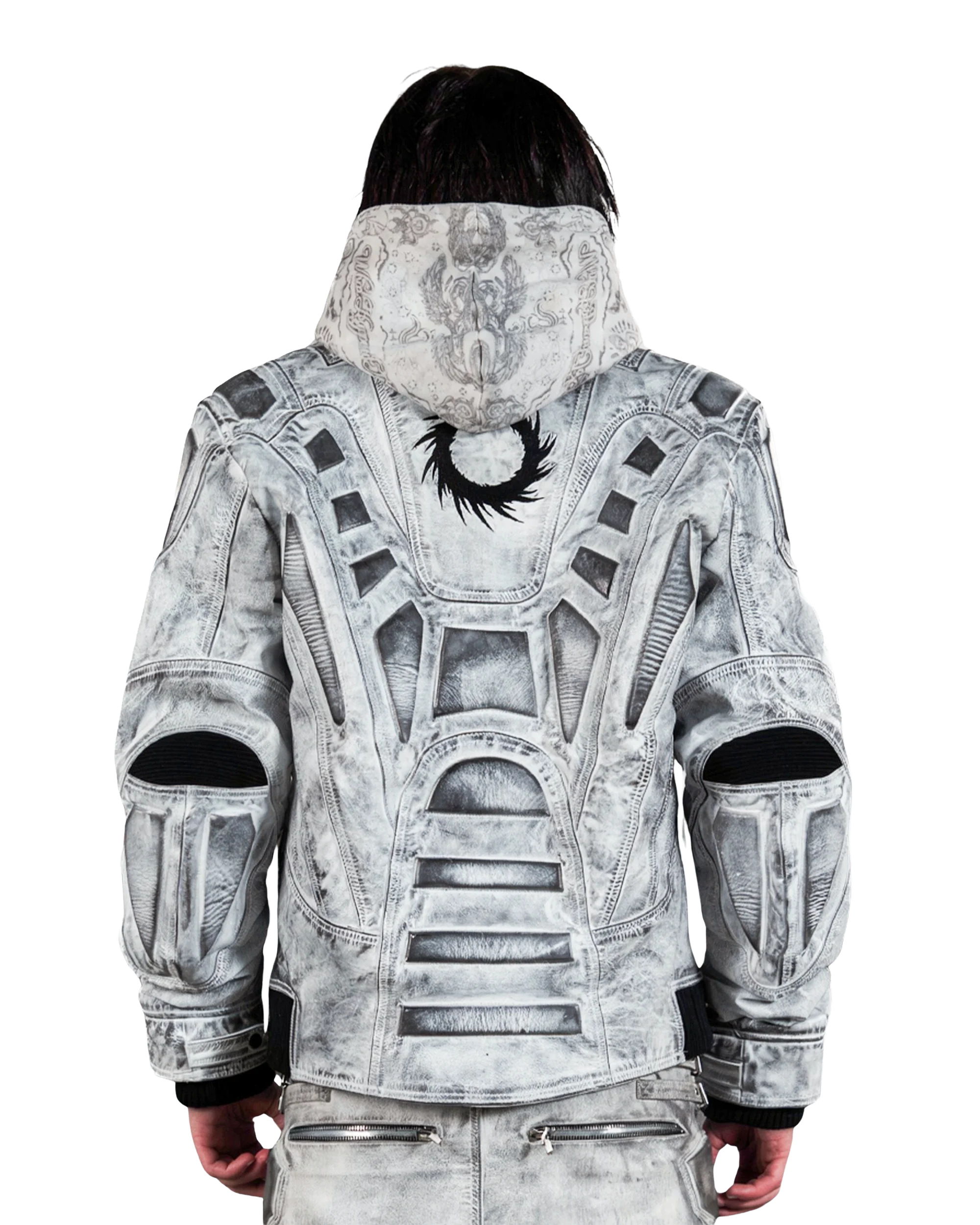 MECH WHITE LEATHER JACKET