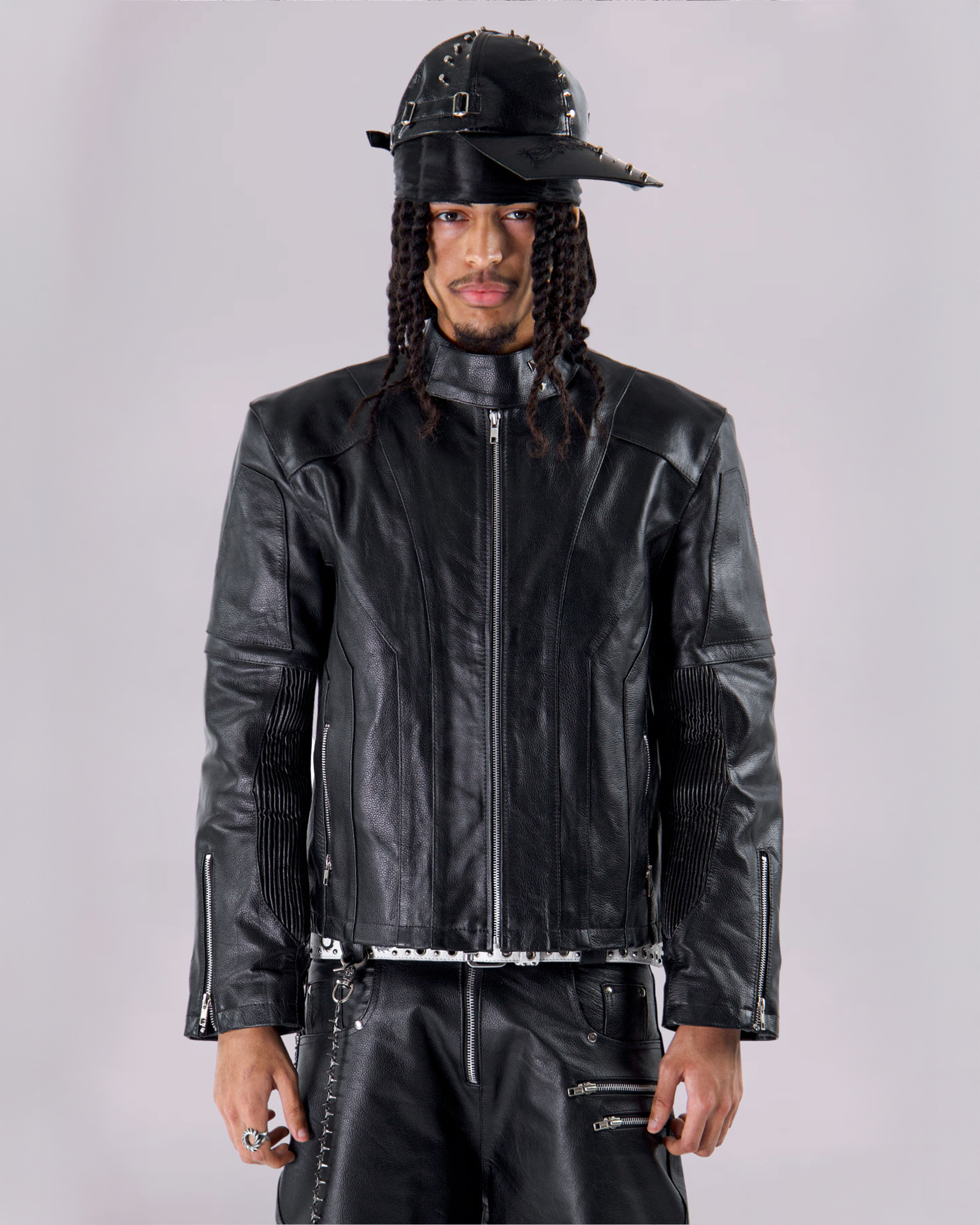 "SLATE" LEATHER JACKET